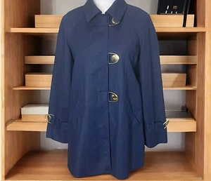 Jones New York Womens Navy Blue Nautical Jacket Gold Button Lightweight Sz PP - Picture 1 of 7