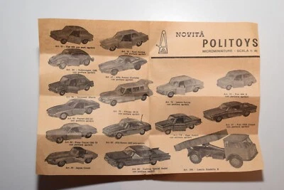 FOGLIO CATALOGO A80 1:43 POLITOYS ORIGINALE NUOVA SERIE - Immagine 1 di 2