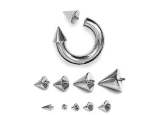 Titanium Spike Septum Horseshoe Ring Internally Threaded Circular Barbell CBB - Picture 1 of 7