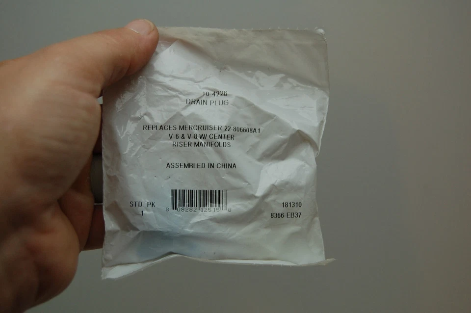 18-4226 22-806608a1 Sierra Drain Plug Mercruiser V6 V8