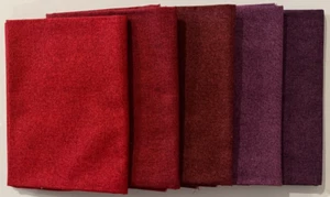 Red Purple Fat Quarters 5 Coordinating Tonal Fabric 18"x22" FQB #2 - Picture 1 of 6