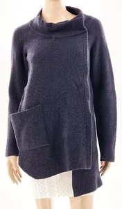 RE.SET NWT Blue Boiled Wool Asymmetrical Hem Hi Low Jacket Pocket Size 42 / 6 - Picture 1 of 12