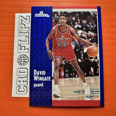 1991-92 Fleer - #371 David Wingate Washington Bullets - Image 1 of 2
