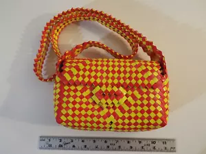RETRO FALTBARE WICKLER KUNST HANDTASCHE - SCHULTERTASCHE *** - Bild 1 von 10