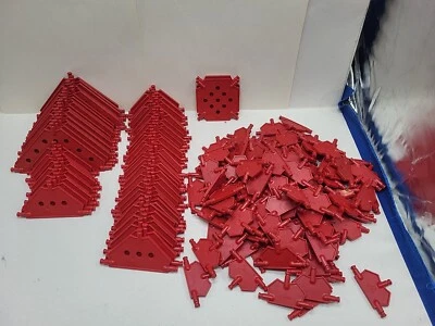  K'nex Red Triangles Squares Panels Standard KNEX Small Large Parts 210 Pc Lot - Image 1 of 4