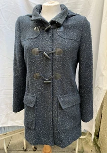 Laura Ashley Vintage Overcoat Duffle Coat Wool Blend Blue Uk14 - Picture 1 of 12