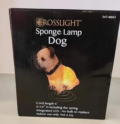 Lâmpada para cachorro esponja Crosslight nova na caixa BULLDOG LOVER luz noturna 6 3/4 "NOVA* na primavera. - Imagem 1 de 2