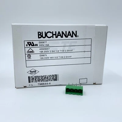 150 Pack TE Connectivity Buchanan 796644-4 Terminal Block Header 4 Position - Image 1 of 3