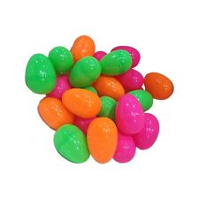 100 Colorful  Plastic Easter Eggs - 3 Bright Neon Colors - Easter Egg Hunt New