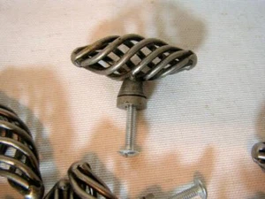 Satin Nickel Metal Bird Cage Twisted Cabinet Knobs Drawer Pulls handle lot of 38 - Picture 1 of 1