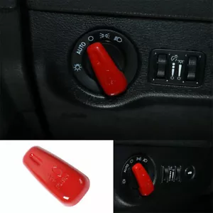 Red Headlight Switch Control Trim for Dodge Challenger 15+ Charger Durango11+ABS - Foto 1 di 6