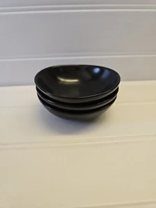 Crate & Barrel Black Mini Bowl New Set Of 3 3.5" Round - Picture 1 of 3