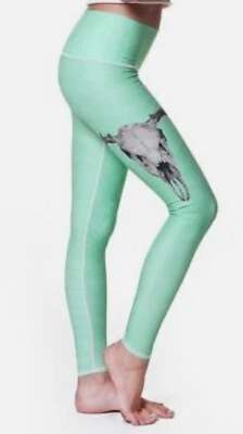 Leggings femininas Teeki Yoga estampa de remédio veado verde perfeito tamanho M antibacteriana - Imagem 1 de 4