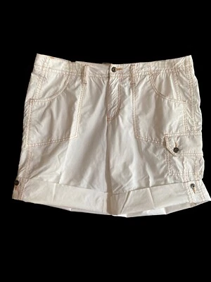Pantalones cortos cargo para mujer Axcess Liz Claiborne ~ talla 12 ~ frente plano ~ 100 % algodón Foto 1 de 4