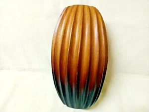 Vintage Wooden Vase Handmade Carved Pots Flowers Home Decor Brown Nature Plant - Picture 1 of 12