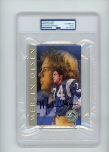 1998 HALL OF FAME PLATINUM SIGNATURE SERIES SIGNED AUTOGRAPH PSA MERLIN OLSEN - Picture 1 of 2