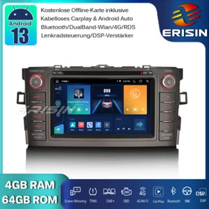8-Kern DAB+Android 13 Autoradio GPS Navi CarPlay Wifi DVD OBD2 für Toyota Auris - Bild 1 von 22