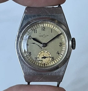 RARE WWII TRESOR 585 Watch Military WW2 Vtg Wrist Old Festa. working! - Picture 1 of 8