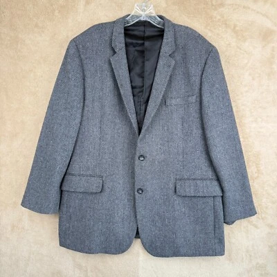 Blazer de Lana Claiborne Para Hombres 46 Gris Espiga Tweed Abrigo Deportivo Negocios Informal Foto 1 de 4