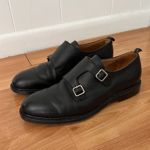 Mocassini Oxford neri Thom Browne pile Brooks Brothers cinturino monk taglia 10