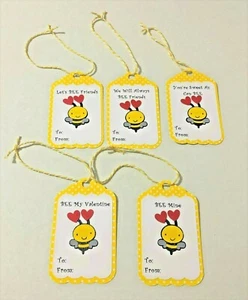 Bee Valentine's Day Tags, Cards - Set of (10) - Picture 1 of 6