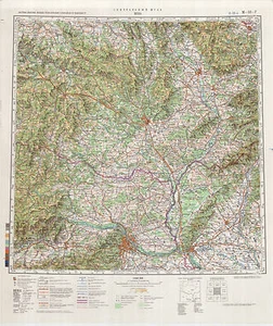 Russische sowjetische militärische topographische Karte - WIEN (Österreich) 1:500 000, Hrsg. 1985 - Bild 1 von 5