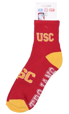 OFFICIAL LICENSED USC TROJANS LOGO / COLOR TEAM SOCKS, PAC 12, SIZE LARGE Cover