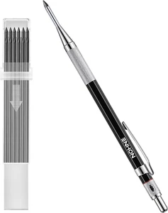 2Mm Mechanical Carpenter Pencil Set with 12 Marker Refills and Sharpener, Woodwo - Picture 1 of 12
