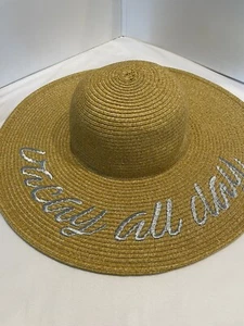 Riviera New York Straw Hat “Vacay All Day” RN# 110188 100% Paper Kentucky Derby - Picture 1 of 7