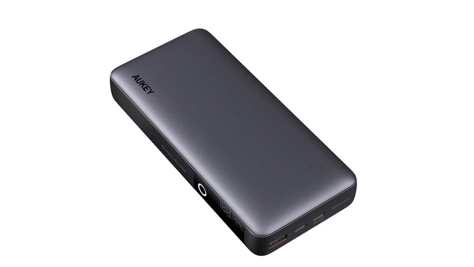 Aukey Powerbank 20 000 mAh, 2x USB-C PD 65W, USB-A 18W, szary - Bild 1 von 1