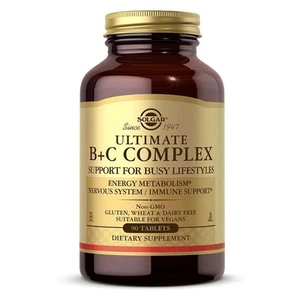 Solgar Ultimate B+C Complex 90 Tablets, Energy Production - Picture 1 of 6