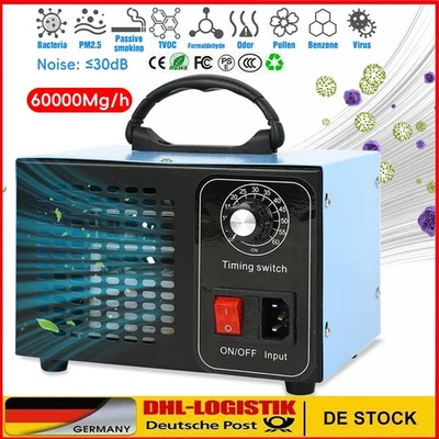 Generatore di ozono 60000mg/h ozonizzatore O3 ozono purificatore d'aria dispositivo di ozono ristrutturazione edilizia - Immagine 1 di 4