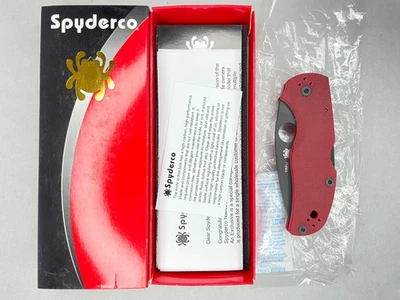 RARE Spyderco Native 5 Red G10 4V Steel Knife C41GPRD4VBK5 Exclusive Run NEW - Image 1 of 4