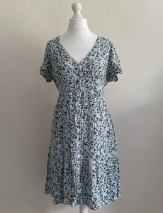 Seraphine Dress Womens UK 18 Maternity/Breastfeeding/Nursing Turquoise Floral - Picture 1 of 7