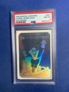 1990 MARVEL UNIVERSE HOLOGRAM #MH1 COSMIC SPIDER-MAN PSA 8 - Picture 1 of 2