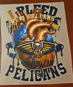 New Orleans Pelicans Colorful 8" DTF Heat Transfer Iron On FREE Shipping(C4/6) - Picture 1 of 1