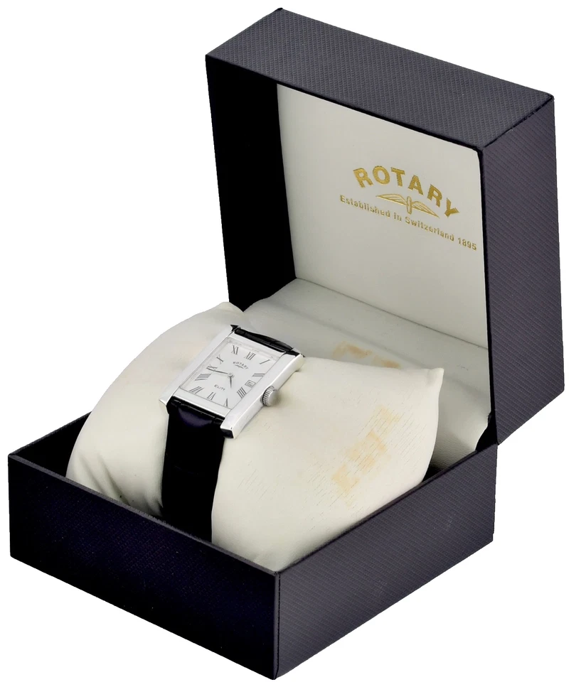 Vintage ROTARY Elite Sterling Silver  All Swiss Mens Wrist Watch - - Image 1 of 4