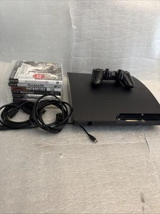 Sony PlayStation 3 CECH-2001A PS3 Slim 120GB Console Lot 7 Games & Controller - Picture 1 of 13