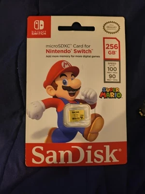 NEW - SanDisk 256GB microSDXC Micro SD Card for Nintendo Switch Super Mario 4K - Image 1 of 2