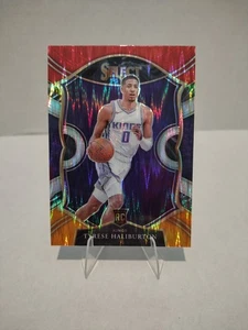 2021 Panini Select Tyrese Halliburton #72 Concourse Red White Orange Flash Prizm - Picture 1 of 2