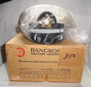 Cappello NOS Bancroft ~ militare USA Cappellino vestito navale USS Zephyr ~ con scatola originale - Foto 1 di 13