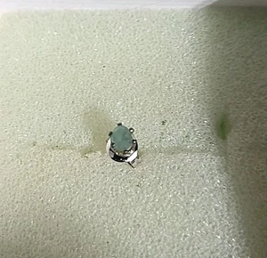 Unisex Single Natural Emerald Earring 925 Silver - Imagen 1 de 3