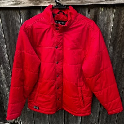 Men's Dri Duck Traverse Therma Puffer Jacket Red Black Size M Winter Coat - Image 1 of 4
