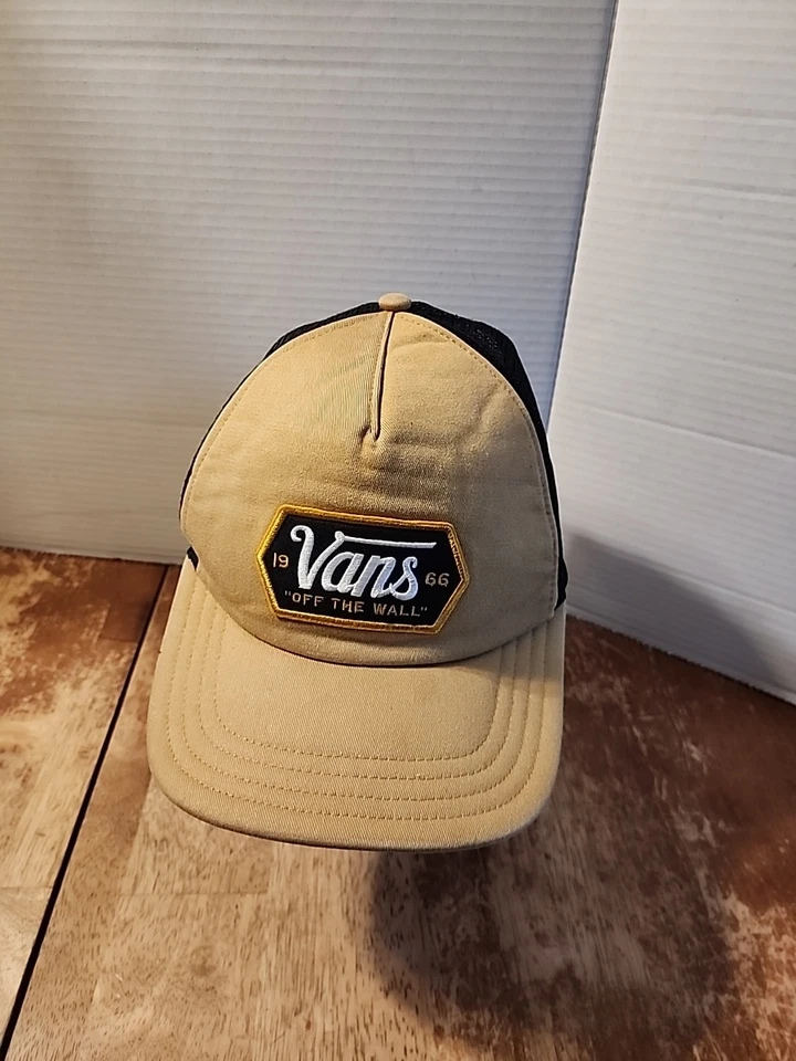 Vans со стены сетки водитель грузовика шляпа коричневый/черный бейсболки регулируемый - Изображение 1 из 4