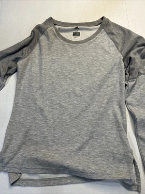 Adidas Climalite Athletic Shirt Womens Medium Gray Pullover Knit Top - Image 1 of 4