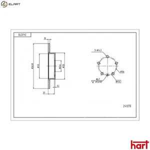 2x BRAKE DISC 241 078 FOR OPEL ZAFIRA/Box/Body/MPV/FAMILY CORSA/Hatchback/Van - Picture 1 of 10