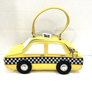 Yellow Taxi Purse Bag New York Taxi Small Purse Retro Unique Top Handle - Picture 1 of 13