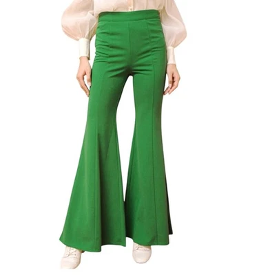 NUEVO Pantalones elásticos Flying Tomate verde cintura alta acampanados campana parte inferior pequeños altos Foto 1 de 4