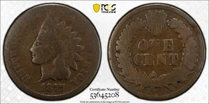 1877 INDIAN CENT * PCGS AG03 * extrem selten * schneller kostenloser Versand!! - Bild 1 von 5