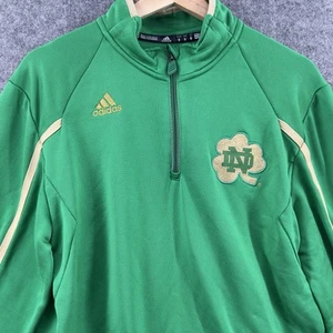 Adidas Notre Dame Quarter Zip Pullover Womens Small Kelly Green Fightin Irish - Picture 1 of 14